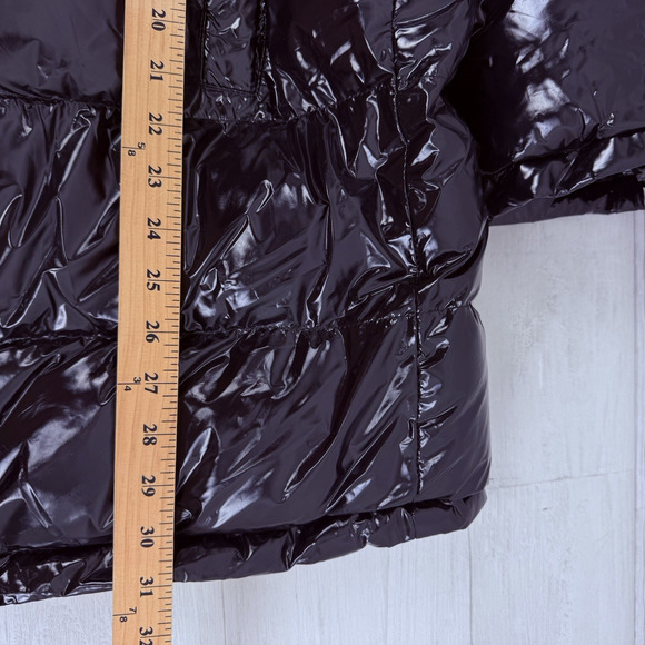 Zara Oversized Puffer Coat Glossy Shiny Jacket Size Medium Black Vogue Runway - Picture 14 of 16